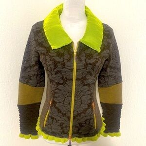 Eva & Claudi Vintage Women’s Rare Find Zipper Jacket Medium 99% Wool 1% Viscose